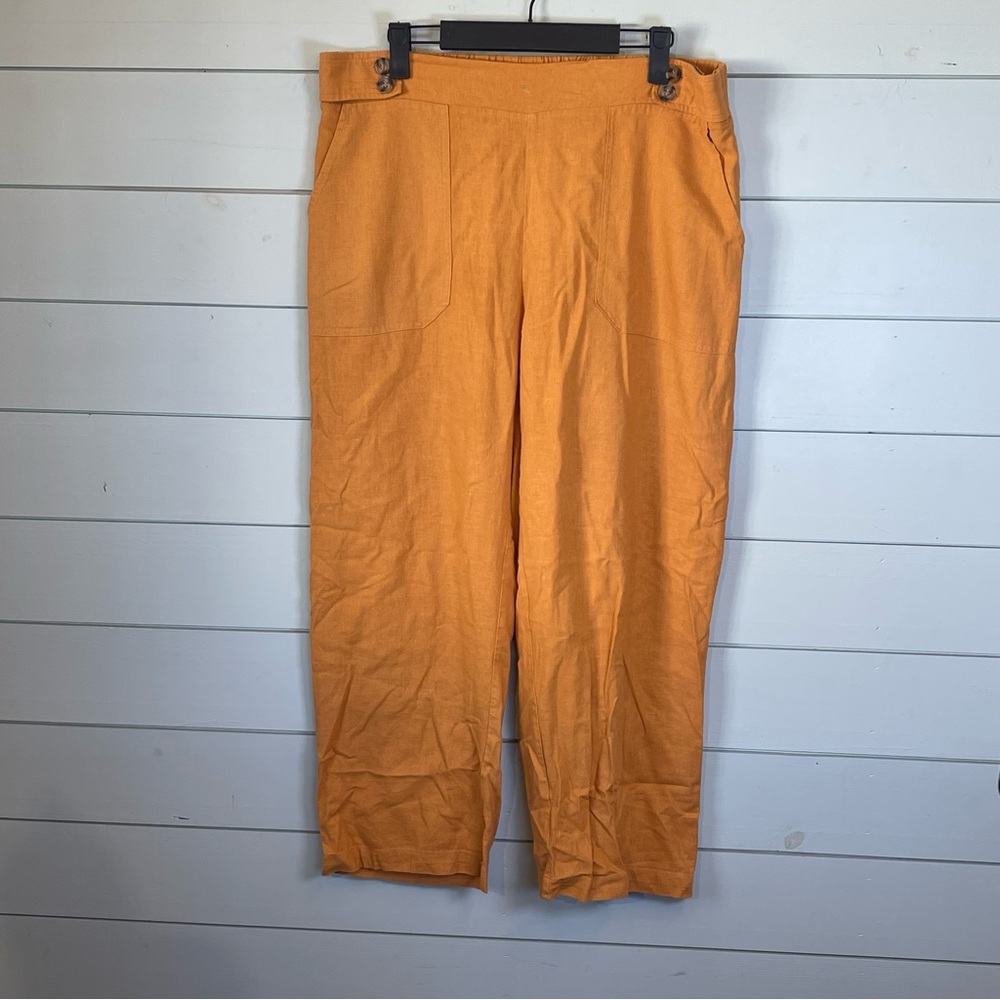Calligraphie wide leg pants orange women's size large‎